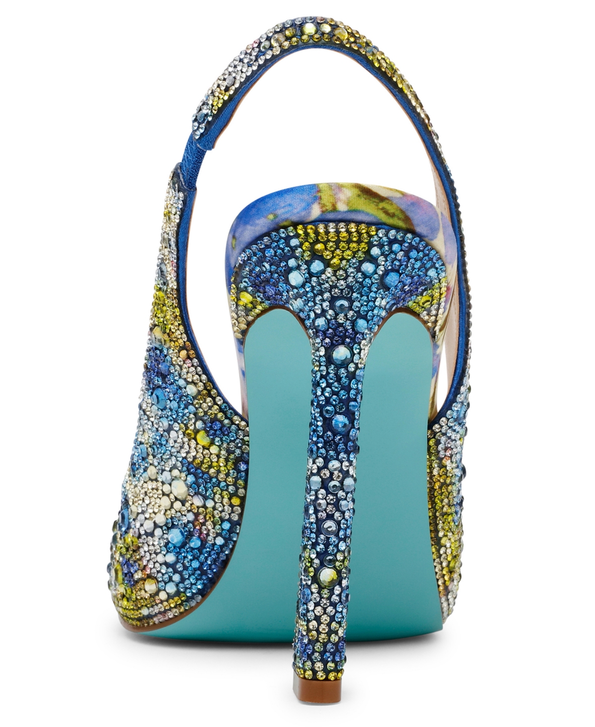 Betsey Johnson Women's Mina Rhinestone Peep Toe Evening Sandals In Blue Tulip
