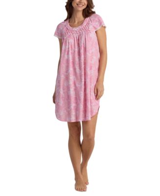 Miss Elaine - Women's Printed Short-Sleeve Nightgown