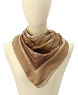 COACH Stacked Tabby Printed Silk Square Scarf - Macy's