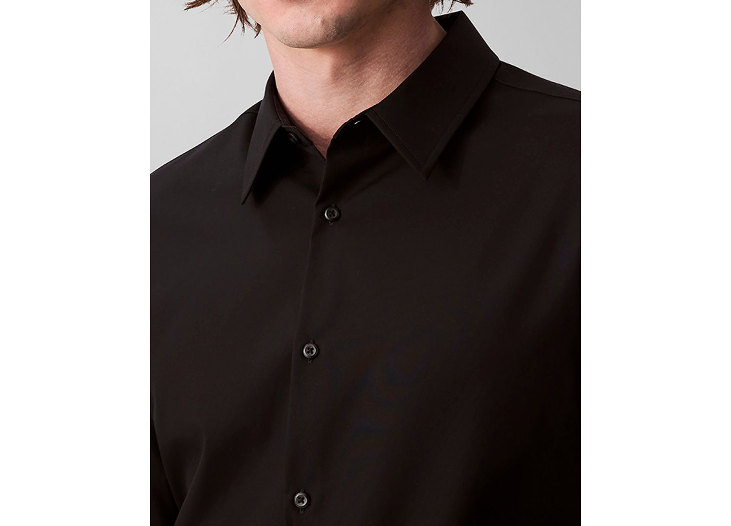 Men's Slim-Fit Supima Stretch Long-Sleeve Button-Front Shirt
