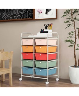 10-Drawer Storage Cart Utility Rolling Trolley Kitchen Organizer