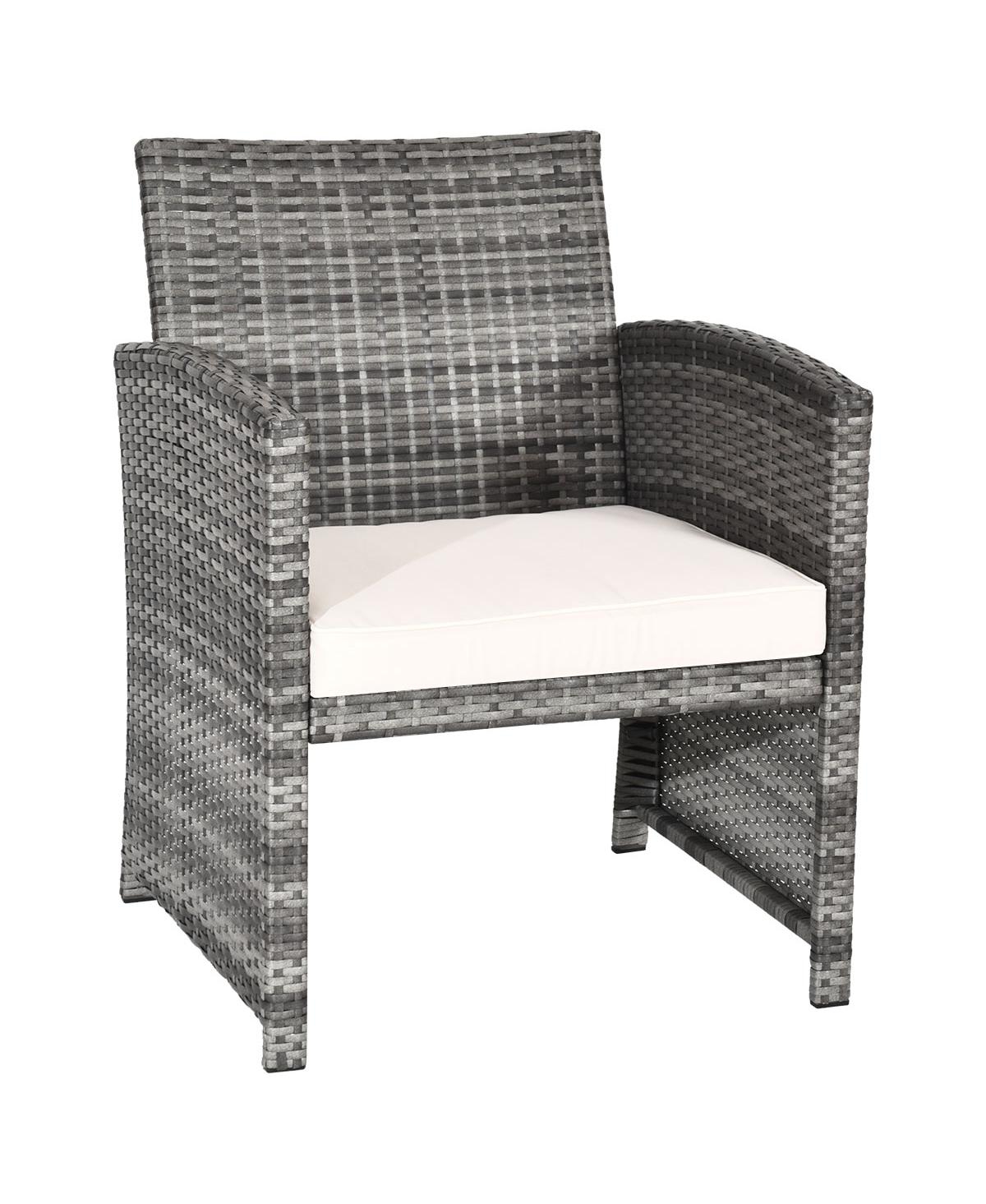 4PCS Patio Rattan Furniture Set Conversation Glass Table Top