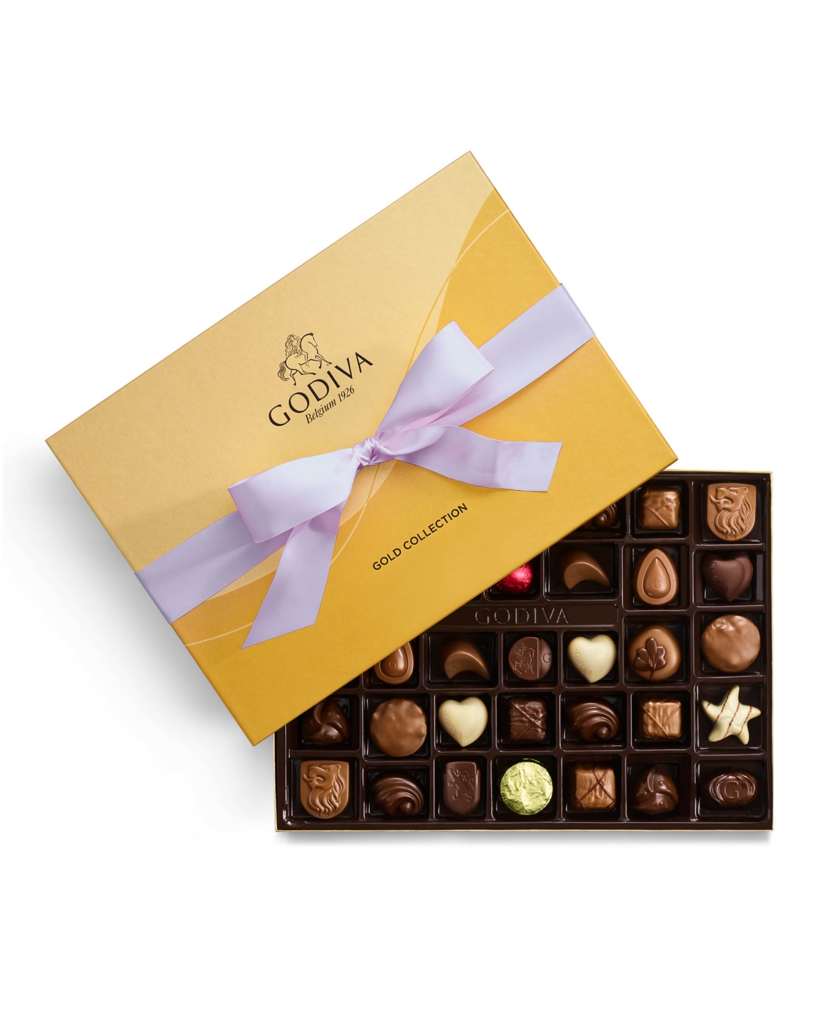 Shop Godiva Assorted Milk Chocolate Gift Box With Orchid Ribbon, 36 Pieces In No Color