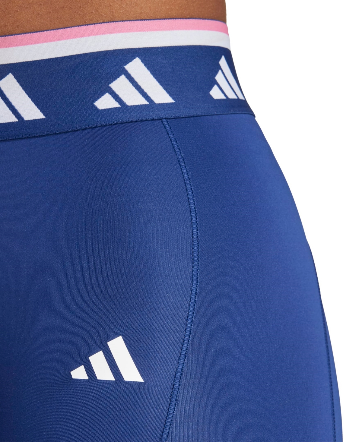 Shop Adidas Originals Women's Hyperglam Color Pop Full Length Training Leggings In Dark Blue,white