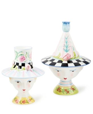 Rosy Meadow Lady Tulip Lidded Vase