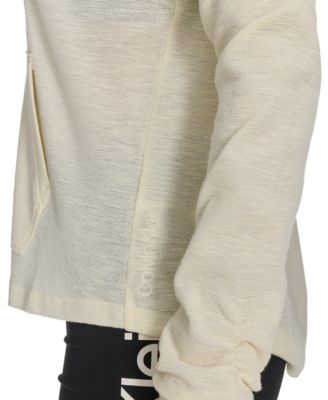 Ruched-Sleeve Zip Hoodie