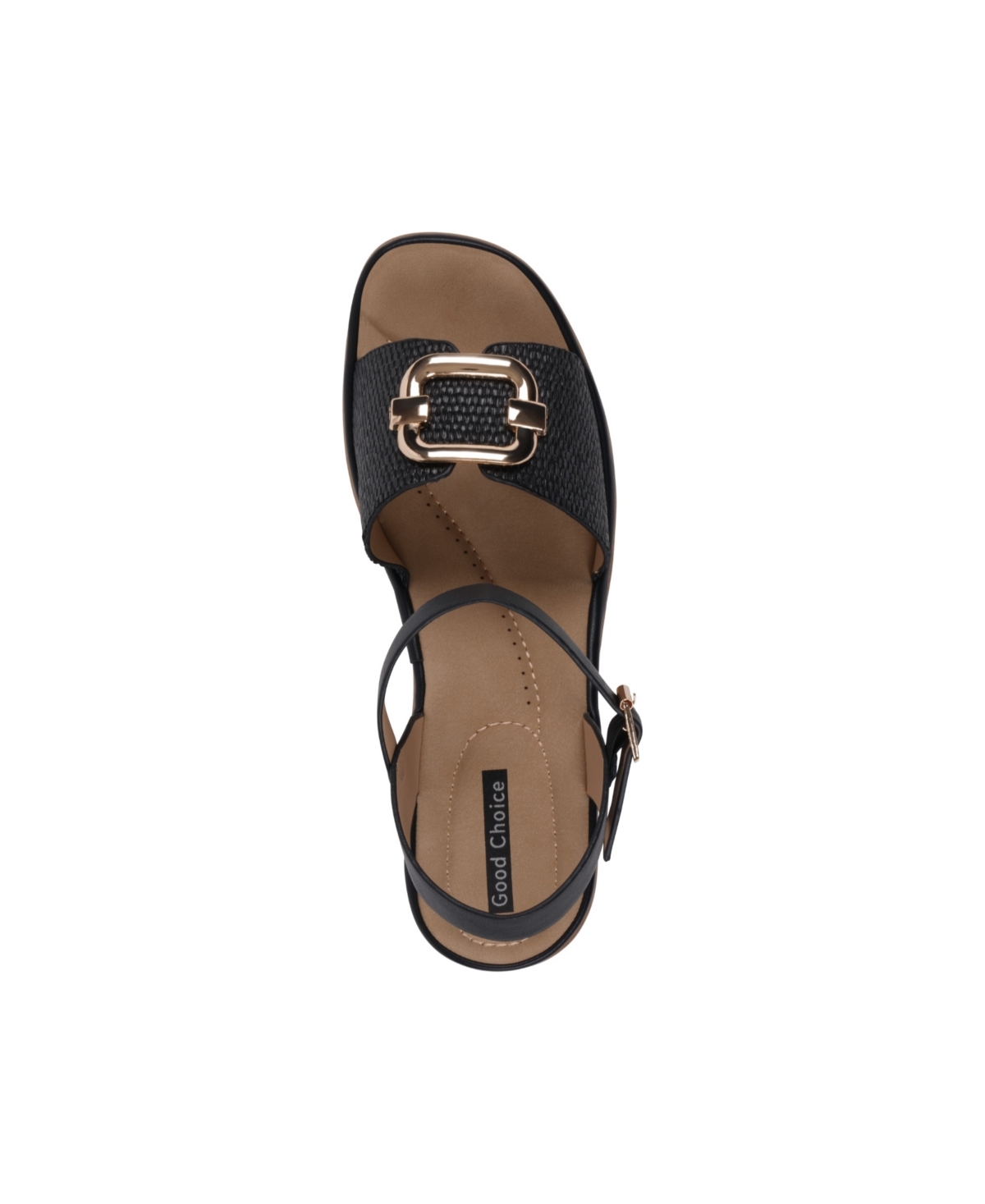 Gc Shoes Fia Buckle Wedge Sandal In Black