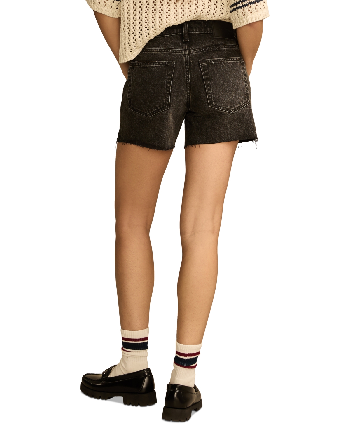 LUCKY BRAND WOMEN'S 90S RAW-HEM MIDI SHORTS 