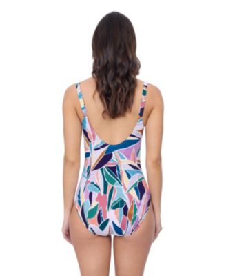 Женское платье Aura Profile by Gottex с V-образным вырезом и чашечкой D, украшенное бисерной лесенкой