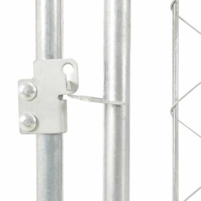 Dog Kennel Silver Galvanized Steel, Polyethylene Large Durable