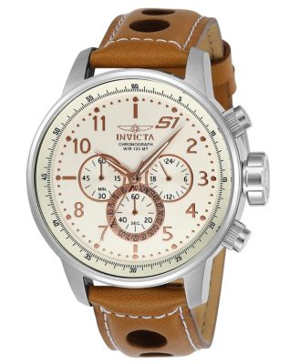 Мужские многофункциональные кварцевые часы Invicta 23596 S1 Rally с циферблатом цвета слоновой кости и белым циферблатом