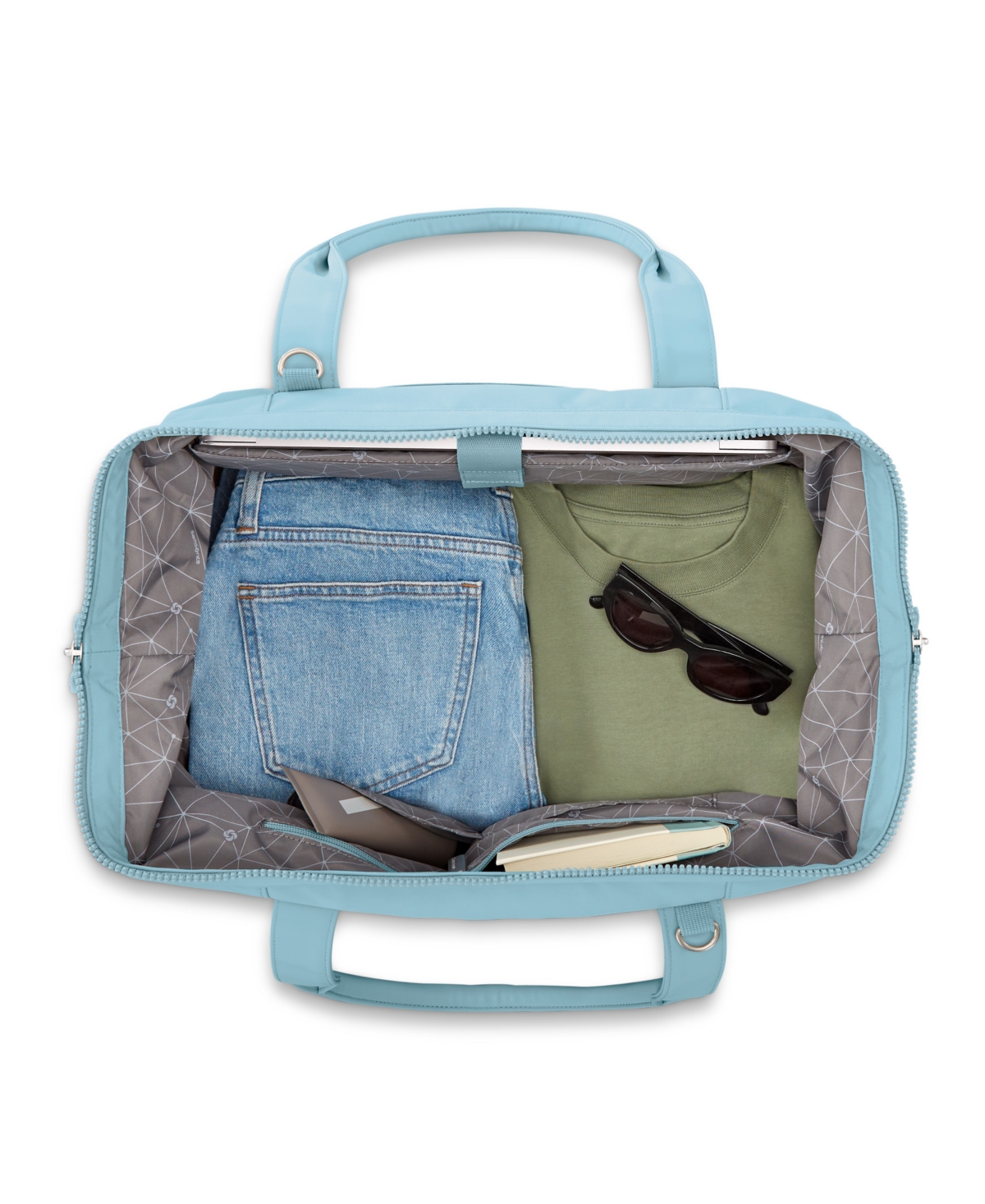 Samsonite Better Than Basics Drop Bottom Weekender Duffel In Vintage Blue