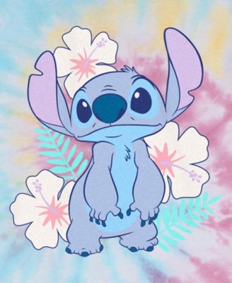 Лило Стич Lilo Stitch Мужская футболка с цветочным принтом и галстуком-красителем с коротким рукавом