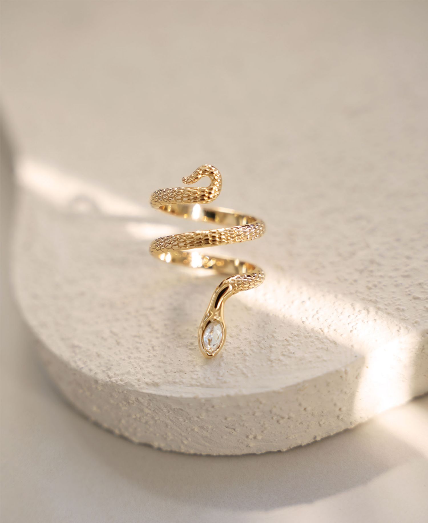 Serpentina Crystal Coiled Ring