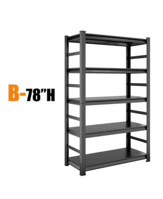 Storage Shelves 5 Tier Heavy Duty Metal Shelving Unit Adjustable Shelving Units and Storage Rack Kitchen Garage Shelf H78  W47.2  D18