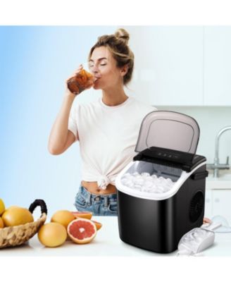 26.5lbs Ice Maker Portable Countertop, 9 Bullet Cubes in 6 Mins, Self-Cleaning