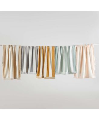 100% Cotton Velour Cabana Stripe Oversized Beach Towel, 35" x 70"