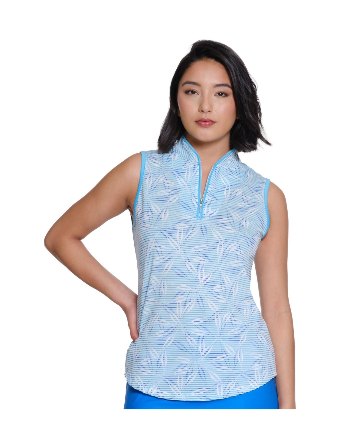 Women's Farrah Sleeveless Polo - Aqua blue