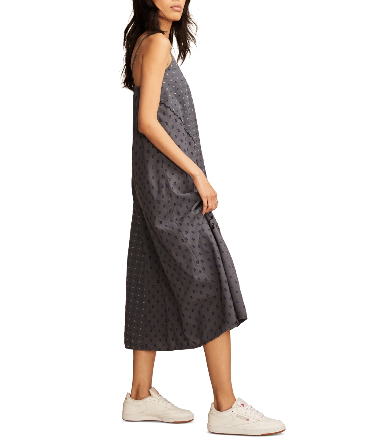 Lucky Brand Women's Textured Patchwork Dress In Black