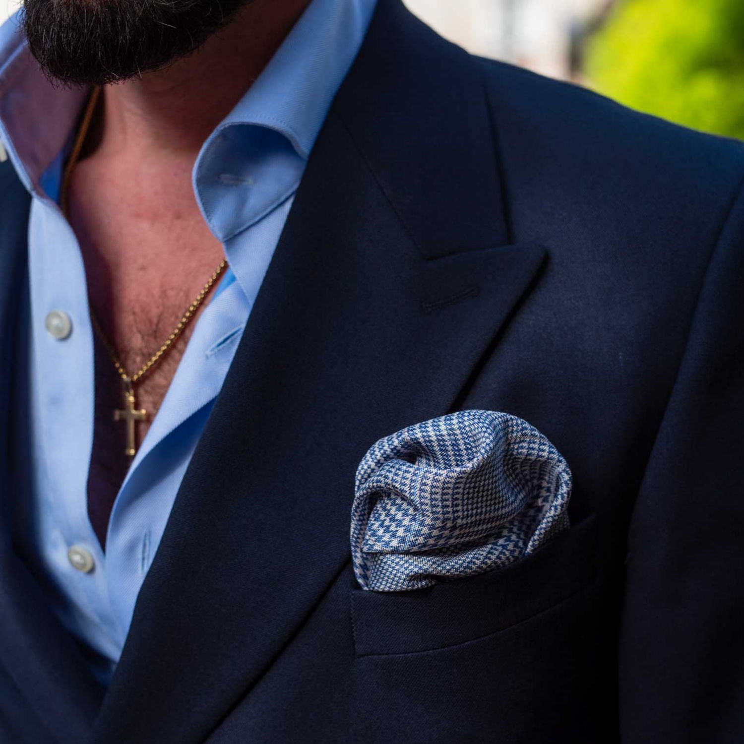 Men's Enzo - Double Sided Silk Pocket Square for Men