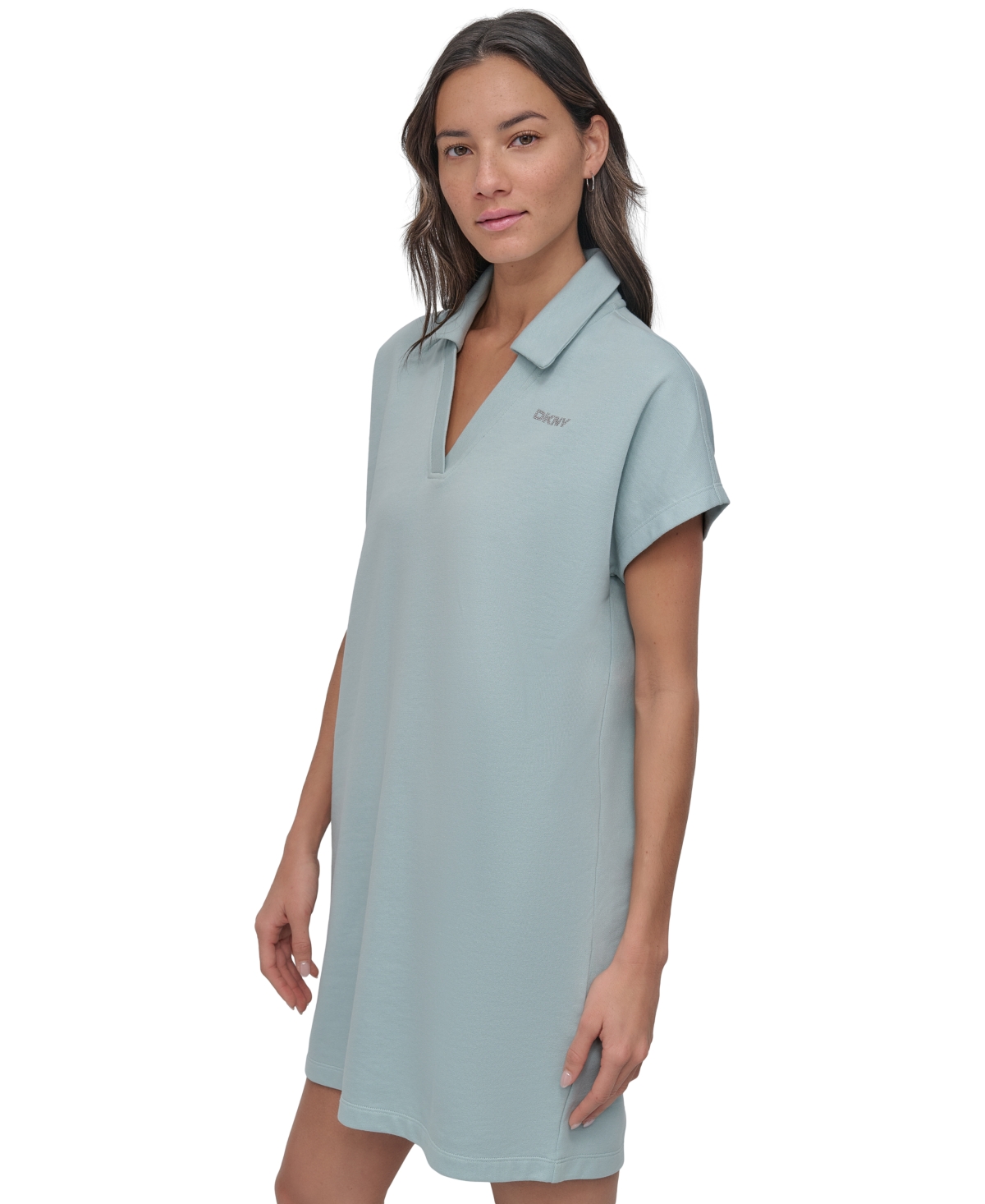 DKNY WOMEN'S MINI STUD LOGO SHORT-SLEEVE DRESS 