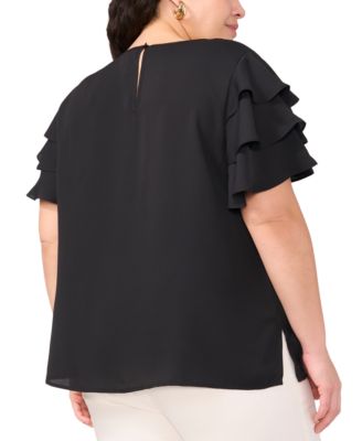 Многоярусная блузка с оборками на рукавах от Vince Camuto размера плюс