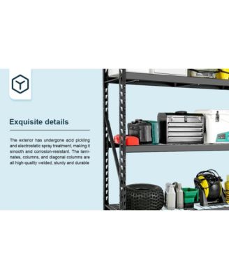 Garage Shelving Heavy Duty 72"H77"W Garage Storage Shelves 6000LBS Heavy Duty Shelving Adjustable 3 Tier Metal Shelving for Garage Storage Shelving Industrial Shelving Storage Rack, Black