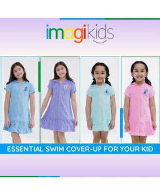 Girls Loop Terry Cloth Hooded Zip Up Swim Cover