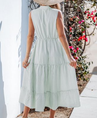 Женское элегантное пляжное платье миди в полоску CUPSHE
