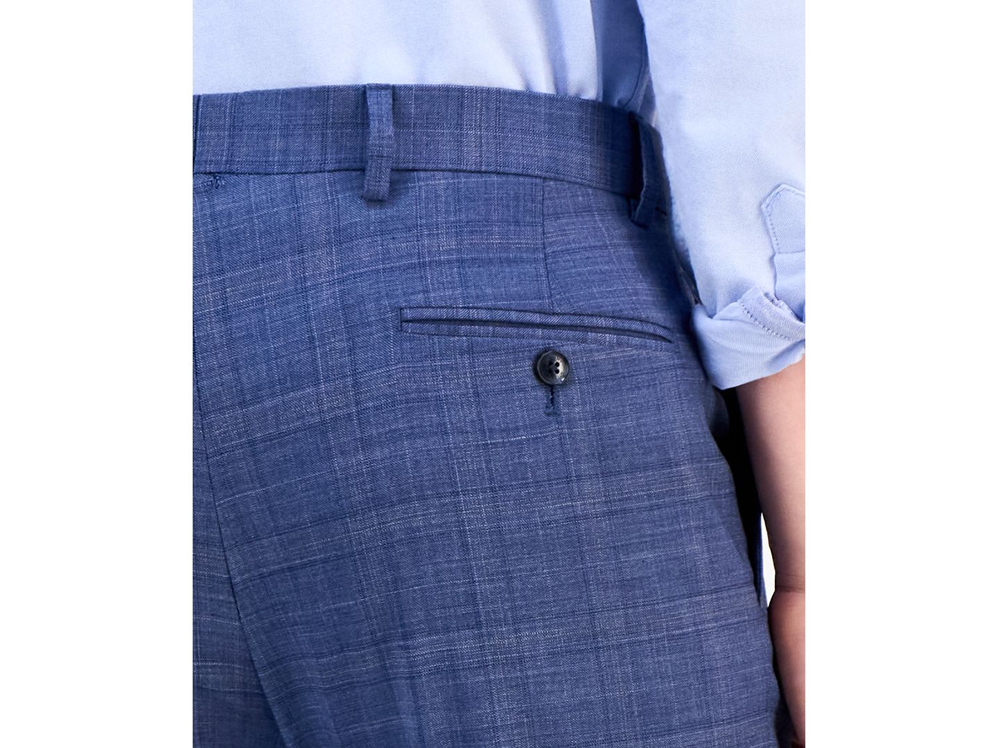 Мужские брюки Tommy Hilfiger Modern-Fit Wool TH-Flex Stretch Suit Separates Pant, цвет: Синий ржавый клетчатый — фото 13