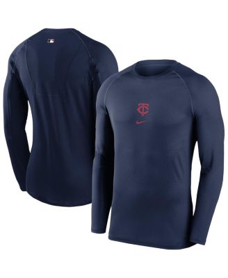 Nike - Men's Navy Minnesota Twins Authentic Collection Raglan Long Sleeve T-shirt