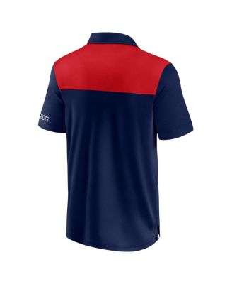 Men's Navy/Red New England Patriots Color Block Polo Shirt