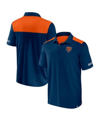 Fanatics - Men's Navy/orange Chicago Bears Color Block Polo Shirt
