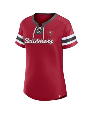 Женская футболка на шнуровке Fanatics Red Tampa Bay Buccaneers True Catch, украшенная стразами и блестками Athena