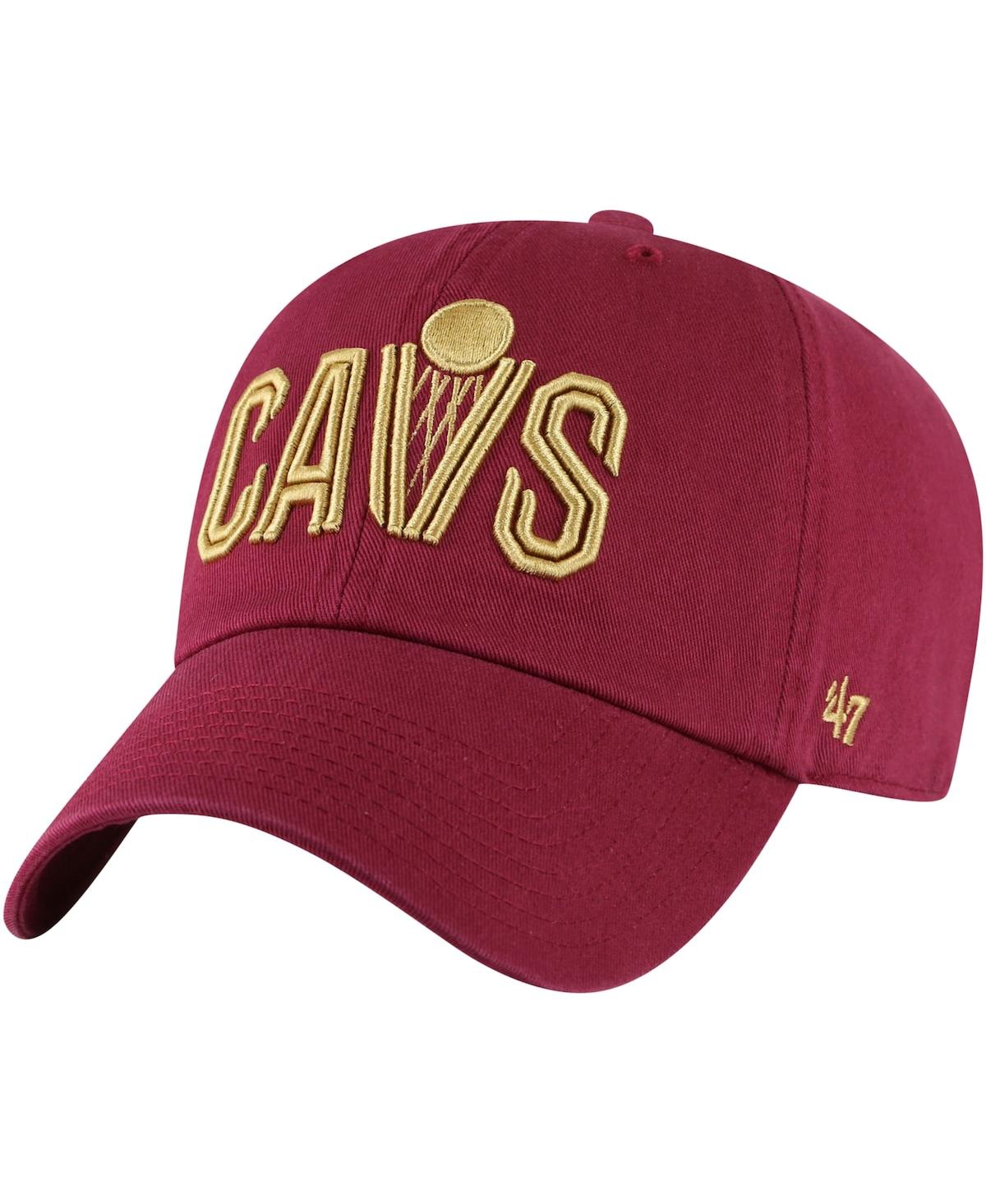 47 Brand Men's Wine Cleveland Cavaliers Core Wordmark Clean Up Adjustable Hat In Wine