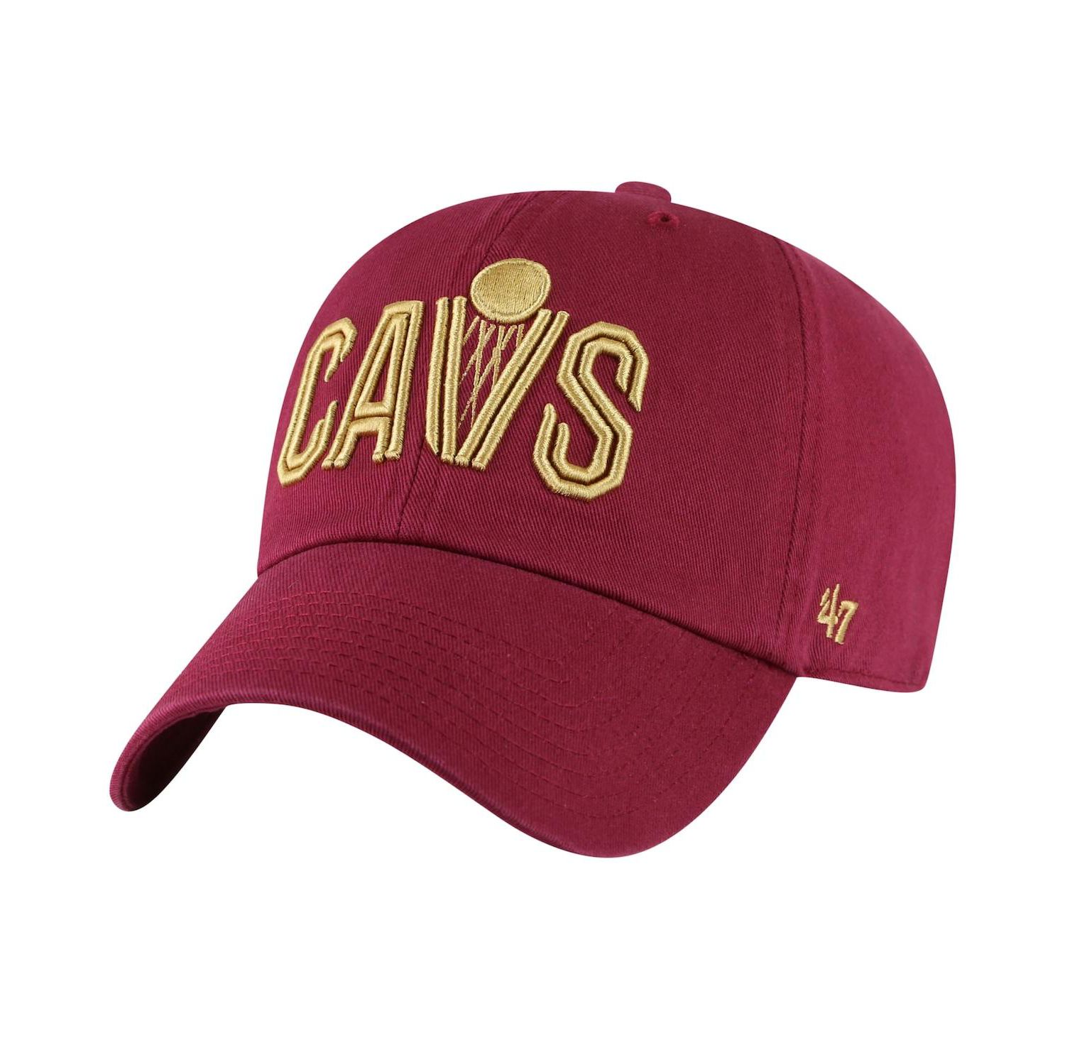 Men's Wine Cleveland Cavaliers Core Wordmark Clean Up Adjustable Hat