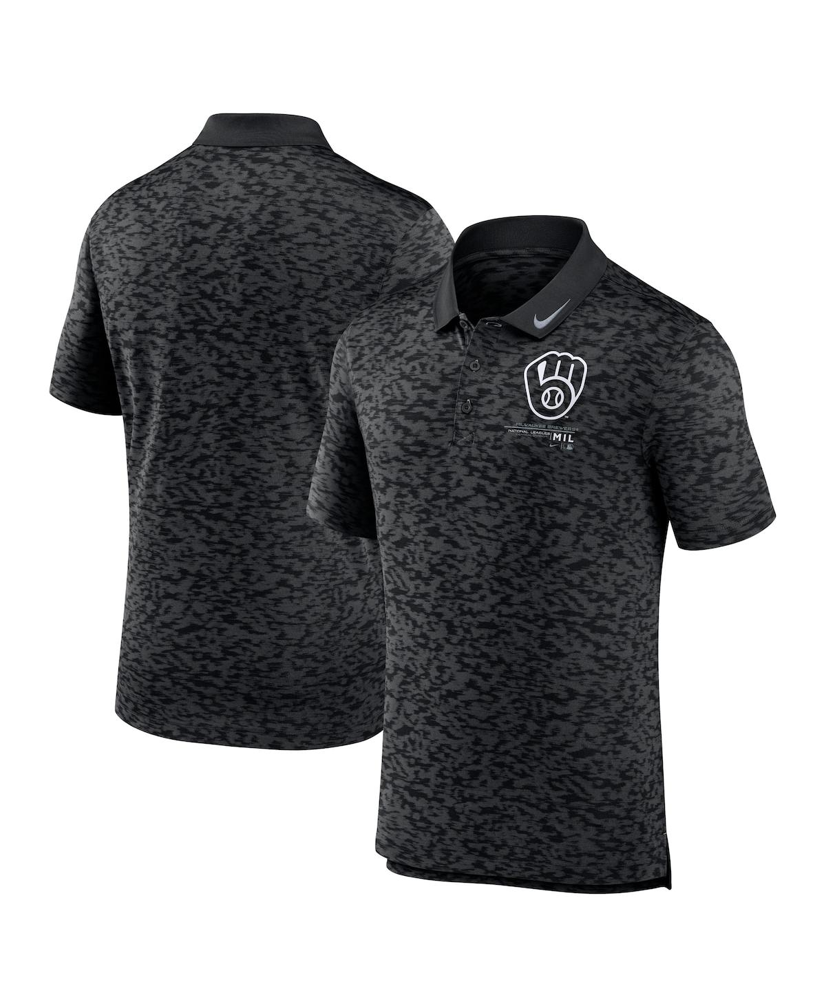 Nike Men's Black Milwaukee Brewers Next Level Polo Shirt In Black