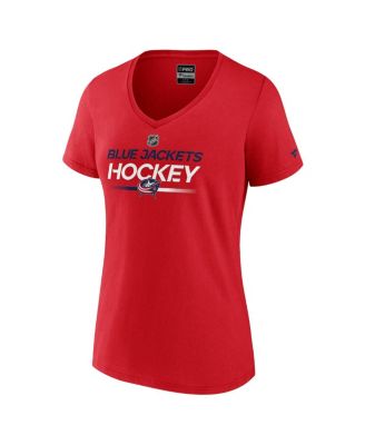Женская футболка Fanatics Red Columbus Blue Jackets Authentic Pro Primary с V-образным вырезом