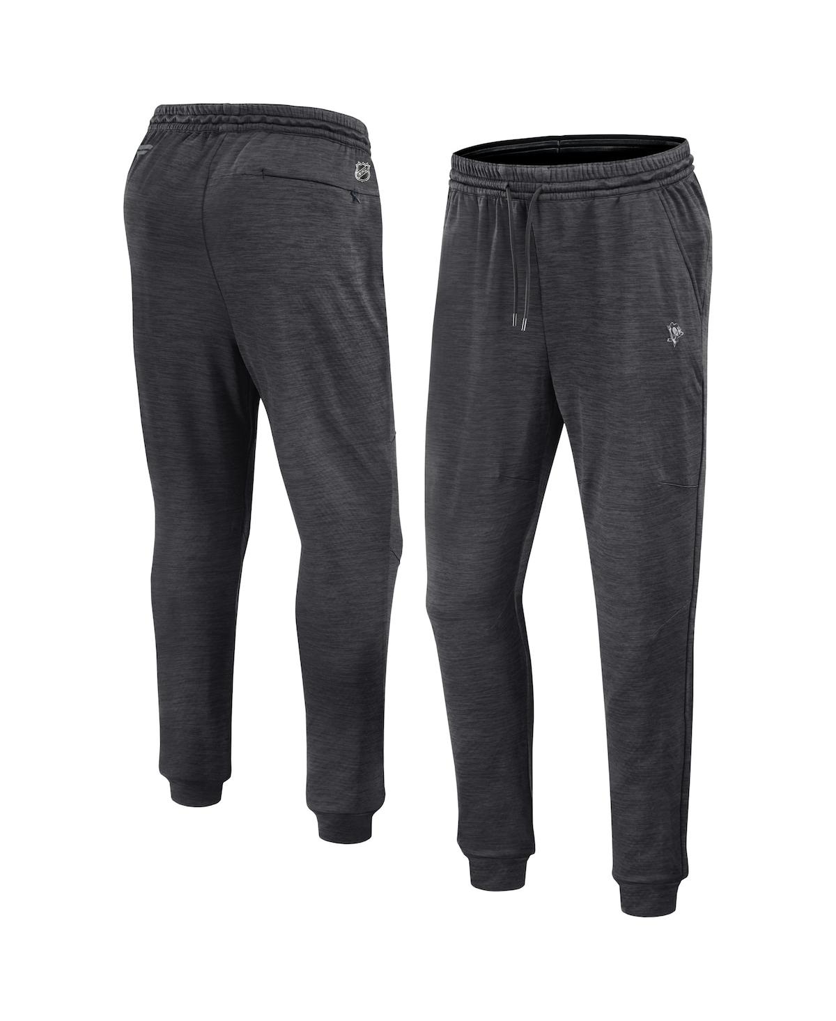 Men's Heather Charcoal Pittsburgh Penguins Authentic Pro Fleece Sweatpants - Heather Charcoal