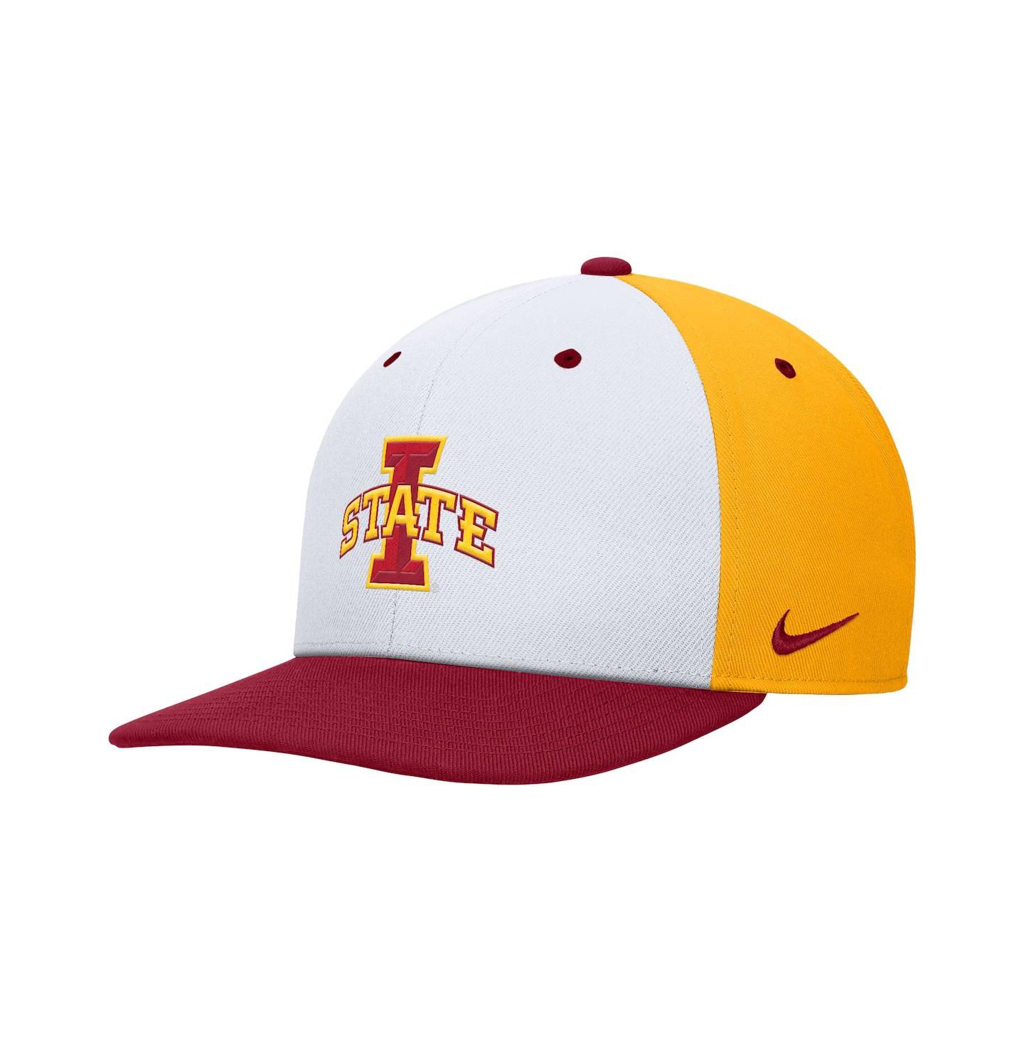 Мужская кепка Nike White/Gold Iowa State Cyclones Pro Performance Snapback Hat — фото 2