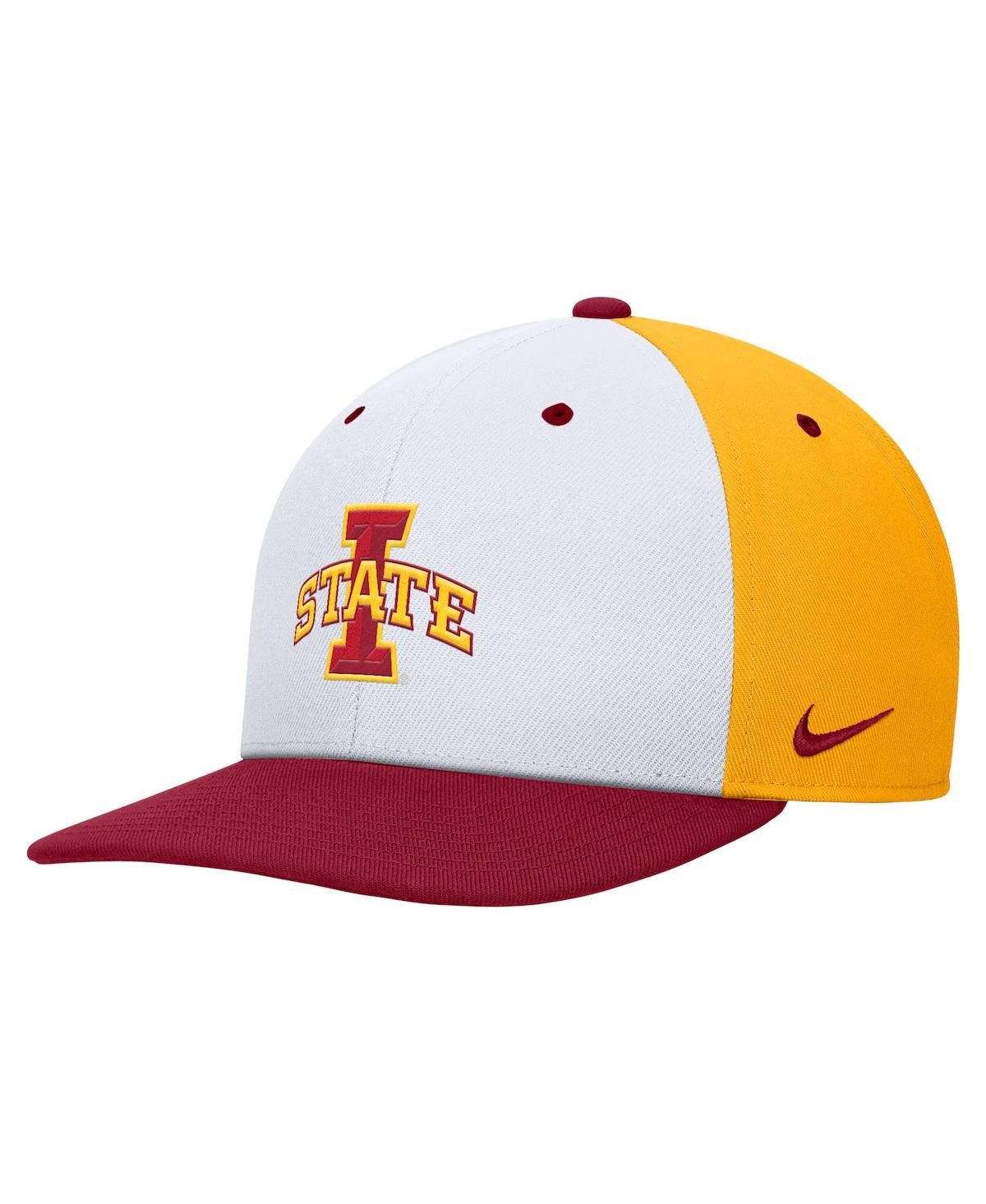 Nike Men's White/Gold Iowa State Cyclones Pro Performance Snapback Hat