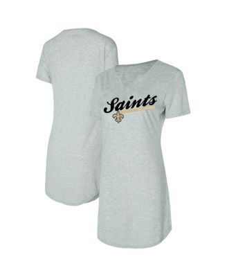 Concepts Sport - Women's Gray New Orleans Saints Petition Knit Nightshirt