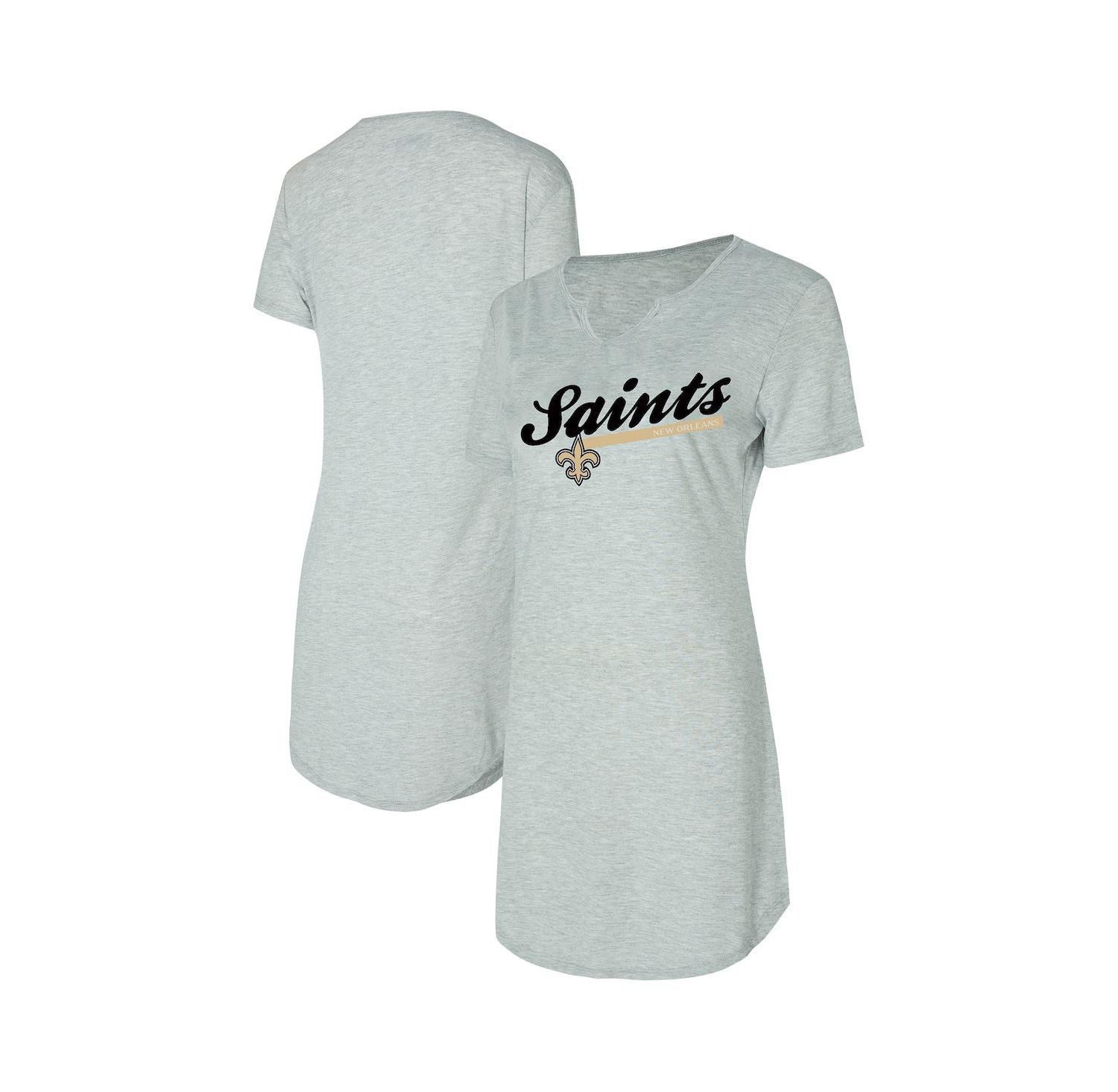Women's Gray New Orleans Saints Petition Knit Nightshirt