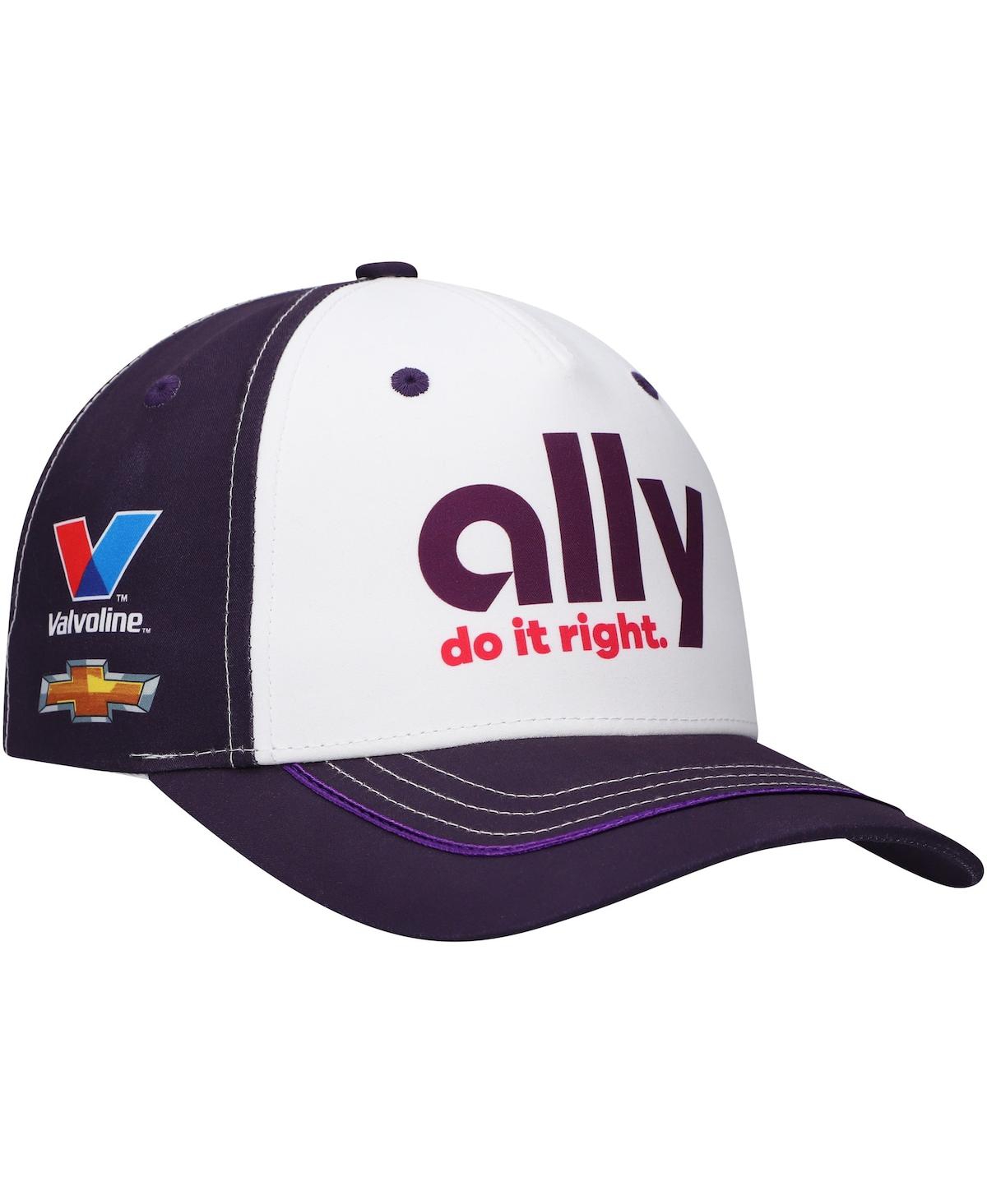 HENDRICK MOTORSPORTS TEAM COLLECTION MEN'S WHITE/PURPLE ALEX BOWMAN ALLY UNIFORM ADJUSTABLE HAT 
