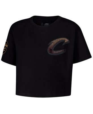 Женская черная укороченная футболка свободного покроя Cleveland Cavaliers Jewels от Pro Standard