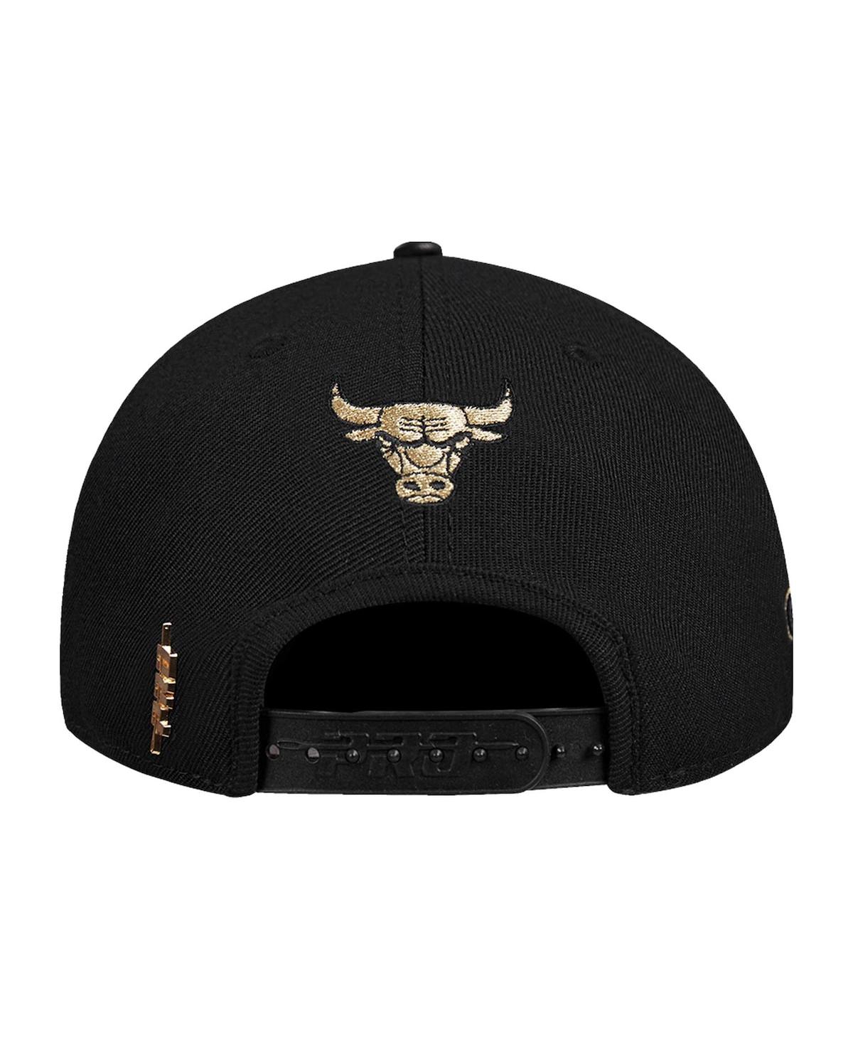 Shop Pro Standard Men's Black Chicago Bulls Metallic Logo Pinch Front Adjustable Hat
