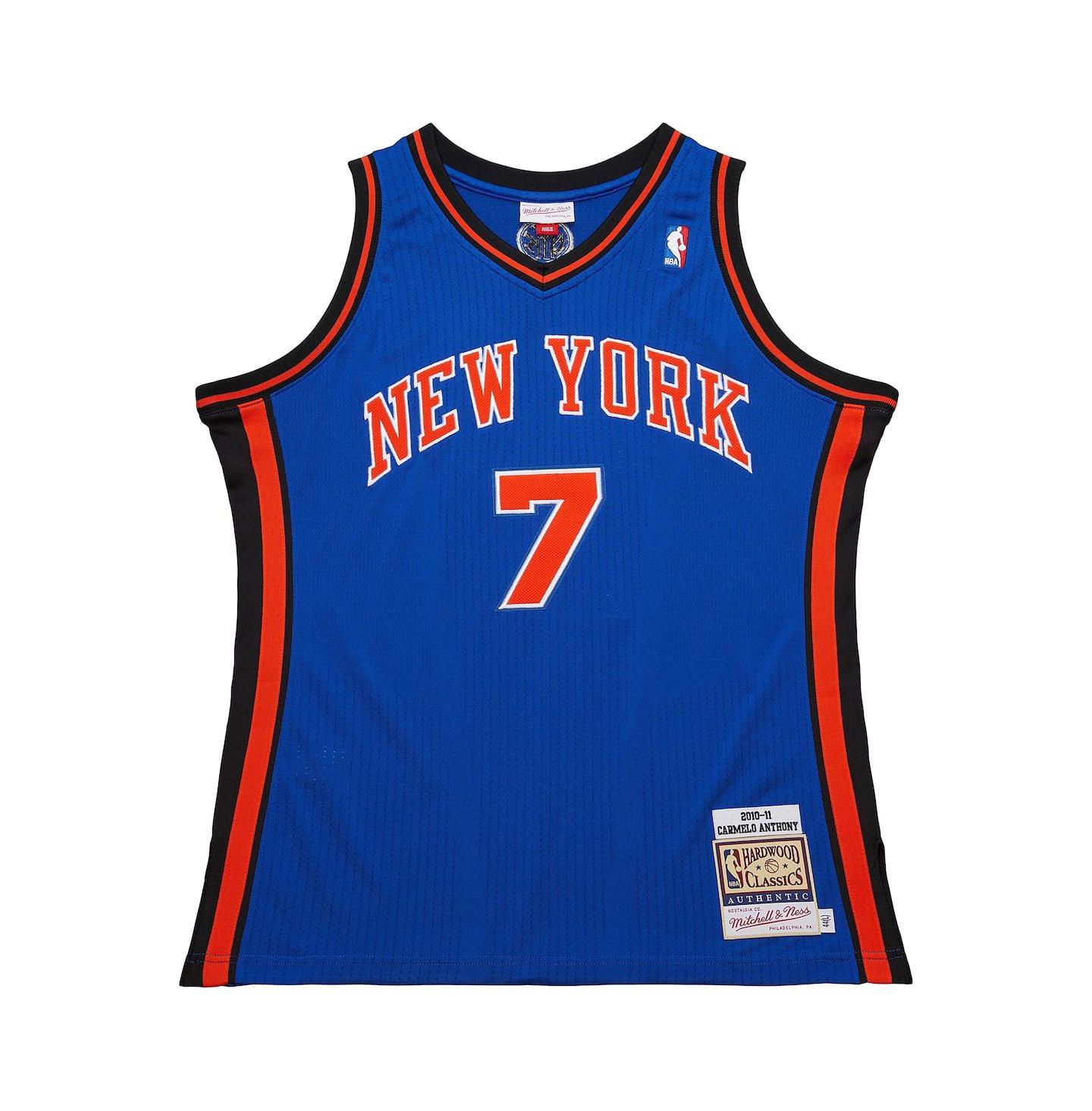 Мужское джерси Mitchell & Ness Carmelo Anthony New York Knicks 2010/11 Hardwood, Royal — фото 2