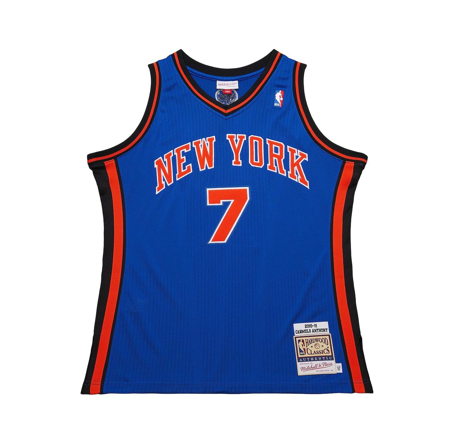 Men's Carmelo Anthony Royal New York Knicks 2010/11 Hardwood Classics Authentic Jersey