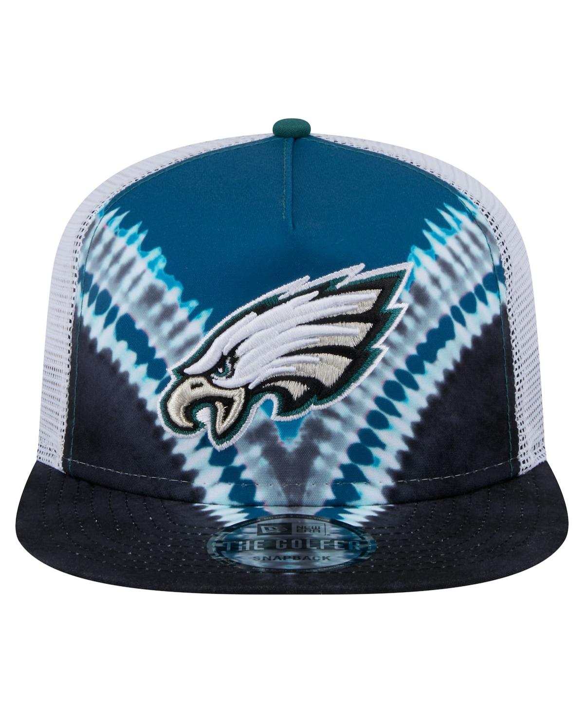 NEW ERA MEN'S MIDNIGHT GREEN/BLACK PHILADELPHIA EAGLES THROWBACK DYE GOLFER SNAPBACK HAT 
