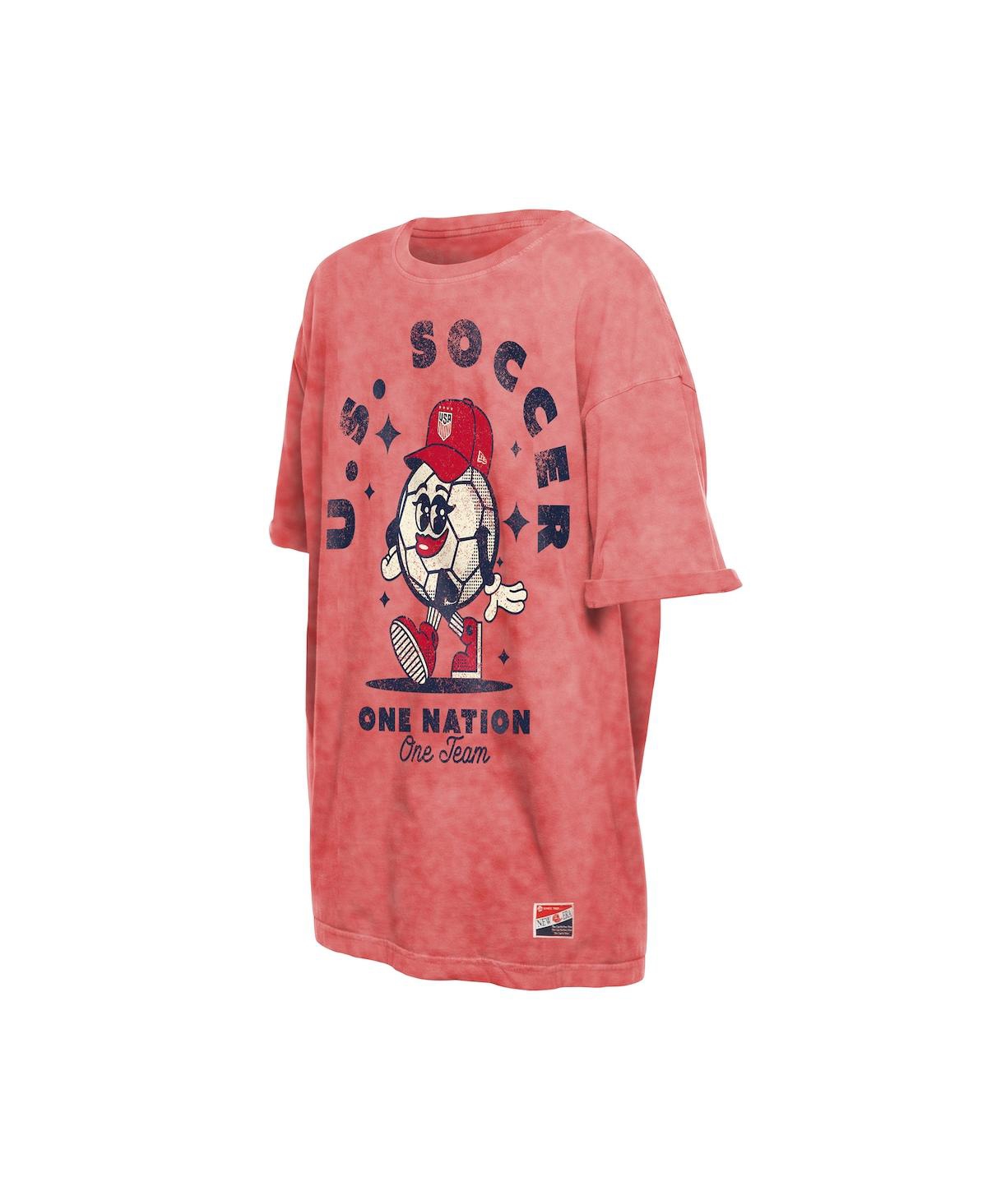 5th & Ocean Women's Red Uswnt Throwback Oversized T-shirt In Red